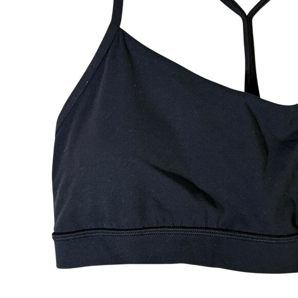 Lululemon Flow Y Sports Bra Nulu Womens 14 Black Light Support Athleisure Gym - Picture 3 of 5